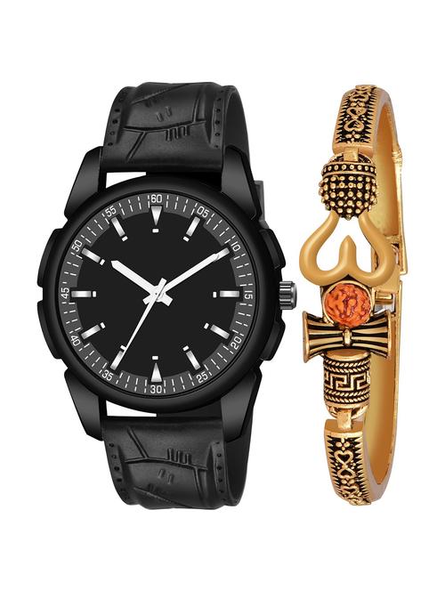 kajaru men analog watch with mahadev bracelet - 18478351 - Very Small Image - 1