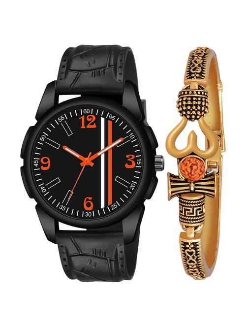 kajaru men analog watch with mahadev bracelet - 18478352 - Very Small Image - 1