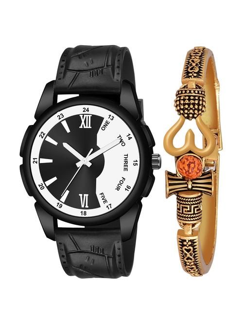 kajaru men analog watch with mahadev bracelet - 18478356 - Very Small Image - 1