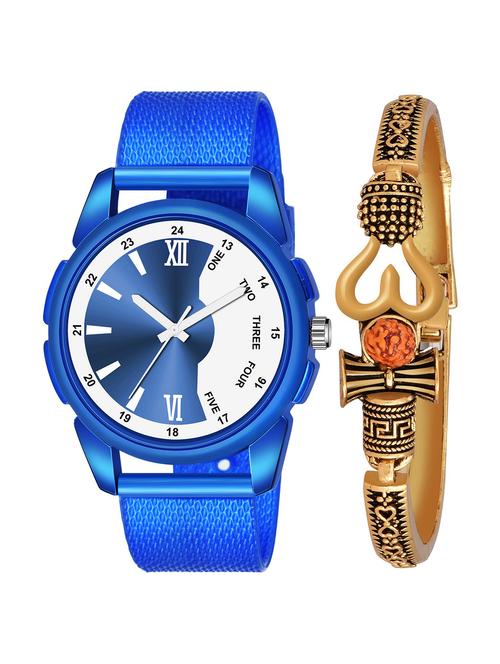 kajaru men analog watch with mahadev bracelet - 18478357 - Very Small Image - 1