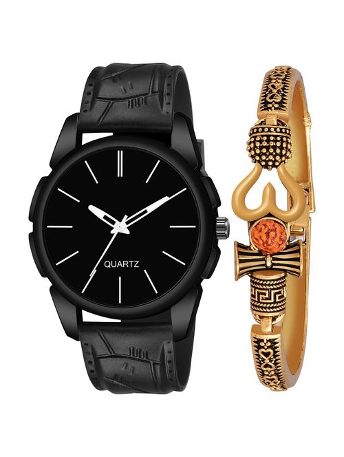 kajaru men analog watch with mahadev bracelet - 18478359 - Very Small Image - 1