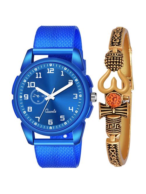 kajaru men analog watch with mahadev bracelet - 18478366 - Very Small Image - 1