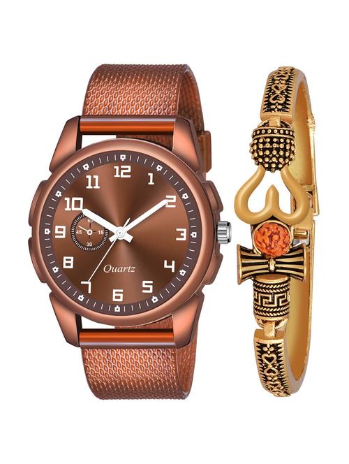kajaru men analog watch with mahadev bracelet - 18478367 - Very Small Image - 1