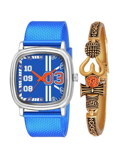 kajaru men analog watch with mahadev bracelet - 18478373 - Very Small Image - 1