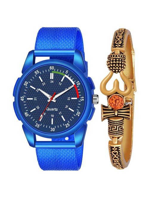 kajaru men analog watch with mahadev bracelet - 18478376 - Very Small Image - 1
