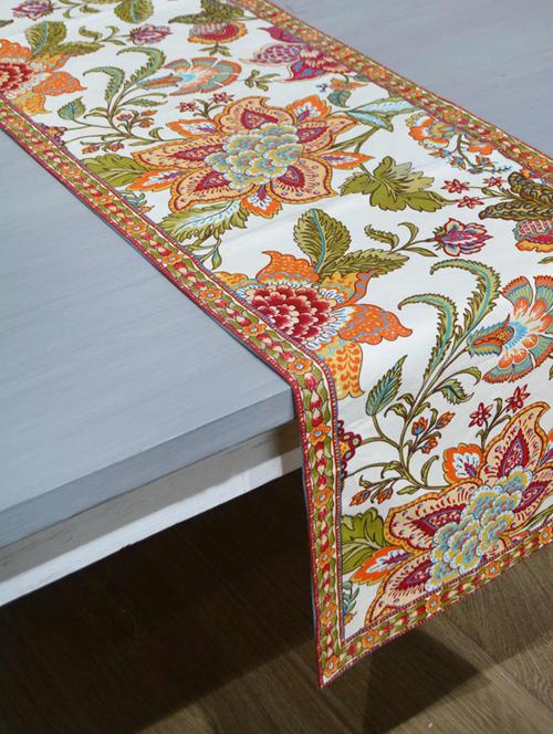 r home cotton ethnic printed long table runner, border design, festive multicolor pattern - 18478741 - Very Small Image - 1