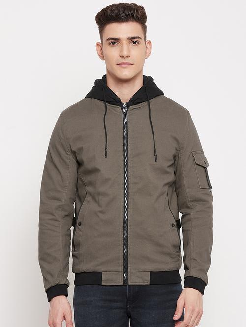 coffee brown graphic regular bomber jacket - 18478851 - Very Small Image - 1