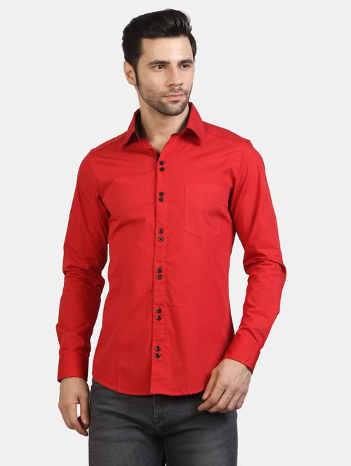red solid casual shirt - 18478950 - Very Small Image - 1