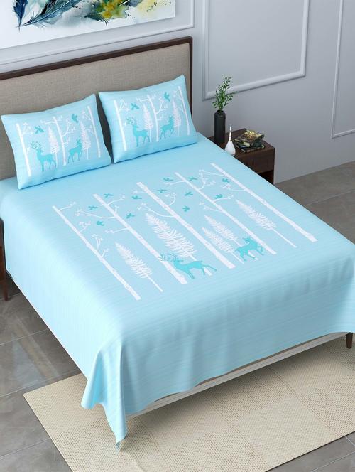 easygoods 320 tc king size bedsheet with 2 pillow covers | burberry - 18479144 - Very Small Image - 1