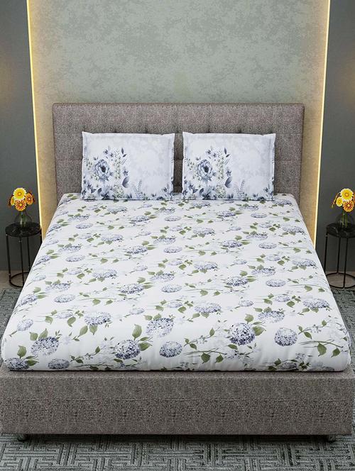 easygoods 320 tc king size bedsheet with 2 pillow covers | daisy - 18479156 - Very Small Image - 1