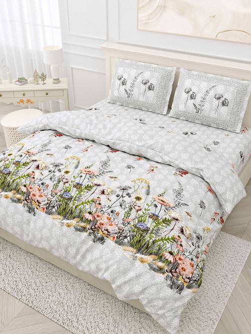 easygoods 320 tc king size bedsheet with 2 pillow covers | hawaii - 18479184 - Very Small Image - 1