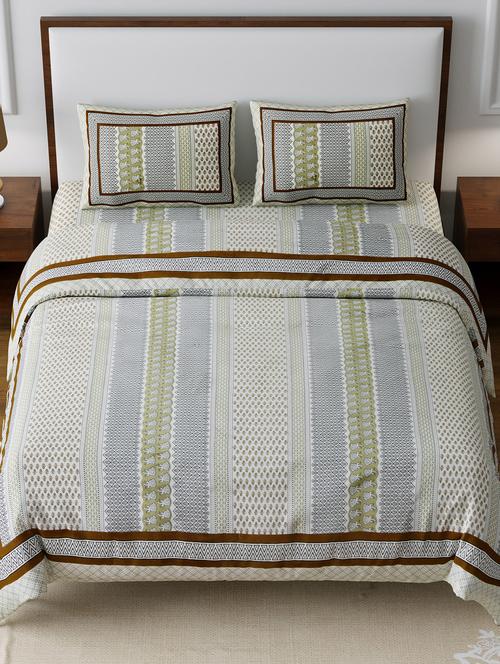 easygoods 240 tc queen bedsheet with 2 pillow covers | monarch - 18479210 - Very Small Image - 1