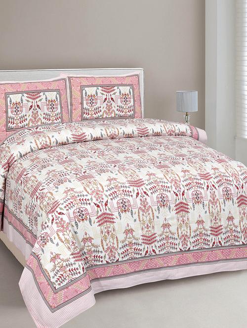 easygoods 240 tc queen bedsheet with 2 pillow covers | monarch - 18479221 - Very Small Image - 1