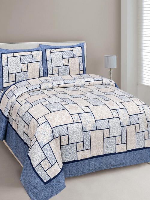 easygoods 240 tc queen bedsheet with 2 pillow covers | monarch - 18479228 - Very Small Image - 1