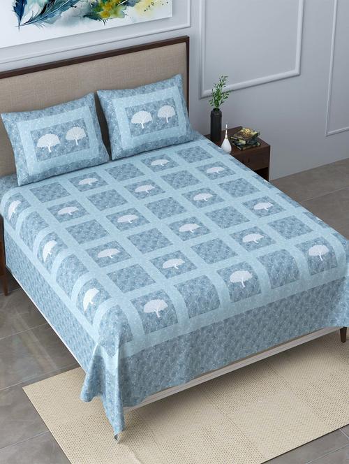 easygoods 320 tc king size bedsheet with 2 pillow covers | burberry - 18479252 - Very Small Image - 1