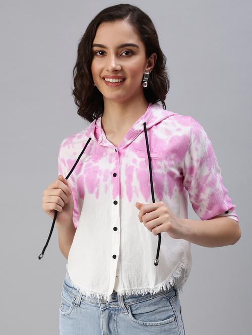hooded neck tie & dye shirt - 18479534 - Very Small Image - 1
