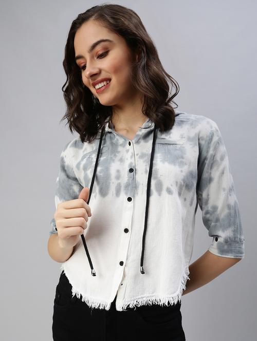 hooded neck tie & dye shirt - 18479535 - Very Small Image - 1