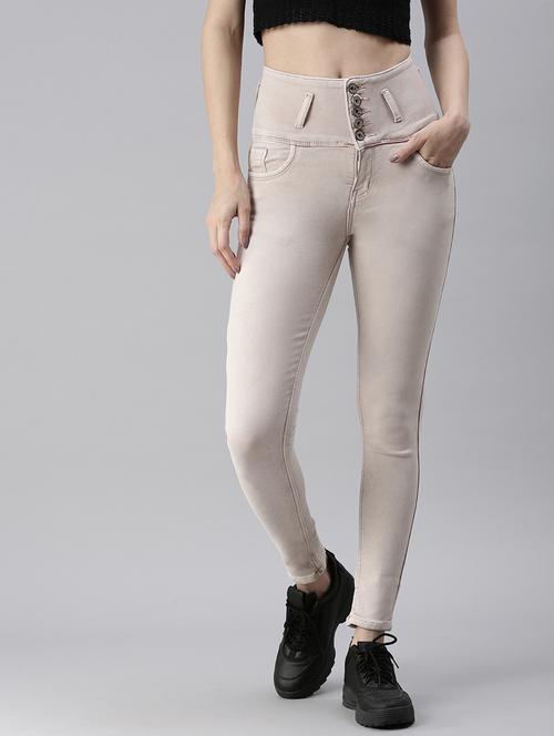high rise stone washed skinny fit jeans - 18479562 - Very Small Image - 1
