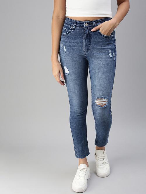 high rise stone washed jeans - 18479580 - Very Small Image - 1