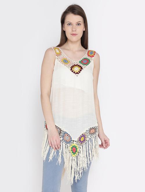 crochet work fringed hem top - 18479864 - Very Small Image - 1
