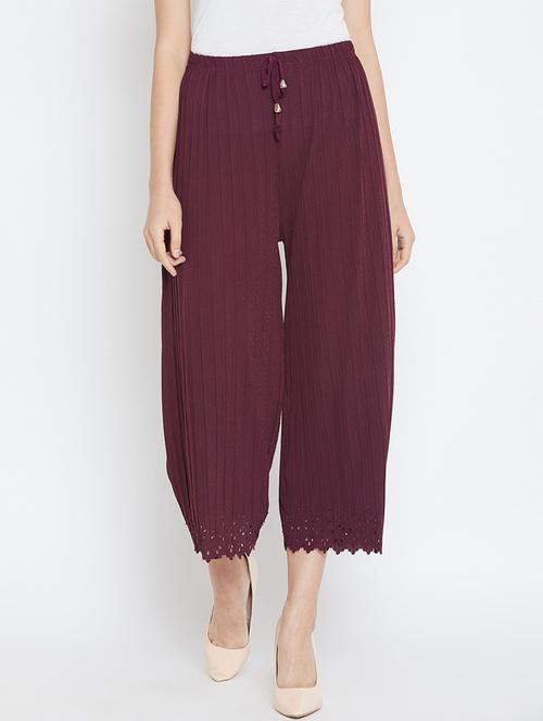 drawstring waist solid palazzo - 18479917 - Very Small Image - 1