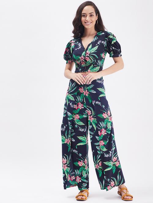 tropical crop top & side slit trouser set - 18480041 - Very Small Image - 1