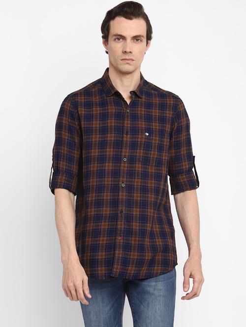 mens checks casual shirt - 18480125 - Very Small Image - 1