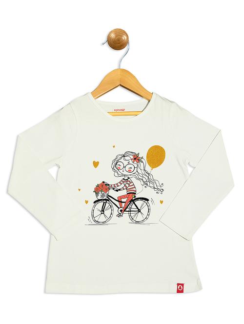 girls white graphic tee - 18480904 - Very Small Image - 1
