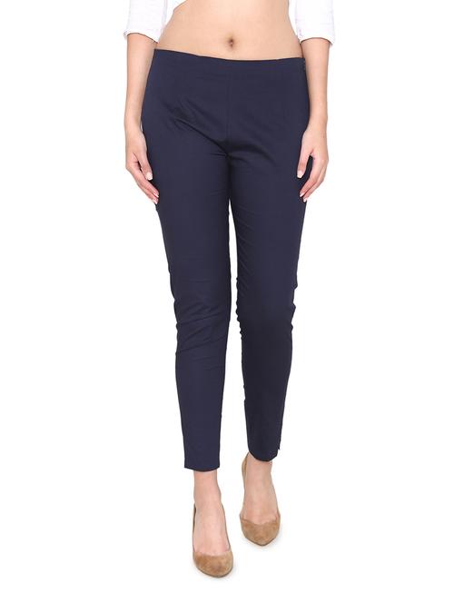 mid rise solid cigarette pants - 18481003 - Very Small Image - 1