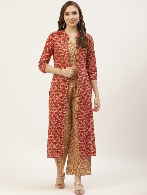 printed top and palazzo with long shrug - 18481056 - Very Small Image - 1