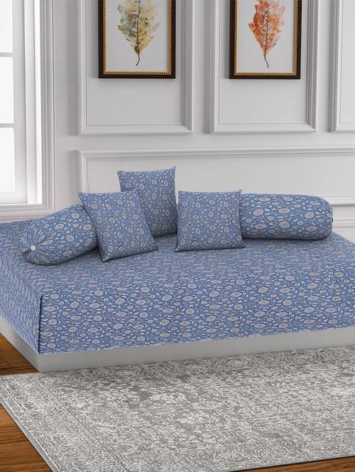 texstylers pure cotton jaipuri printed high quality diwan cover set(pack of 6) - 18481777 - Very Small Image - 1