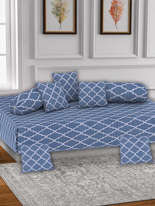 texstylers pure cotton jaipuri printed high quality diwan cover set(pack of 8) - 18481786 - Very Small Image - 1