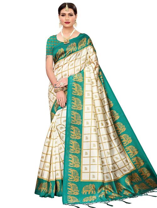 tassel detailed checkered saree - 18482765 - Very Small Image - 1