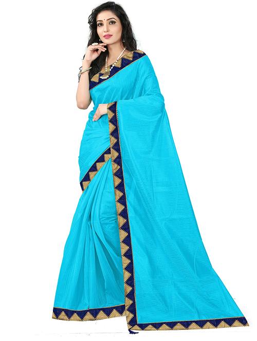 lace detailed solid saree - 18482804 - Very Small Image - 1