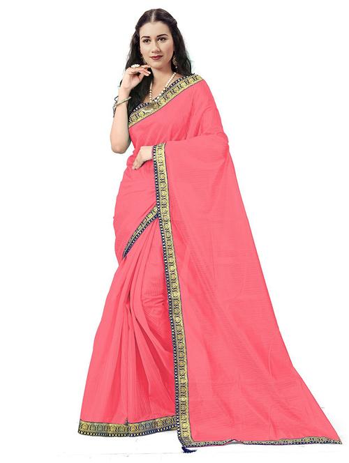 lace bordered solid saree - 18484959 - Very Small Image - 1