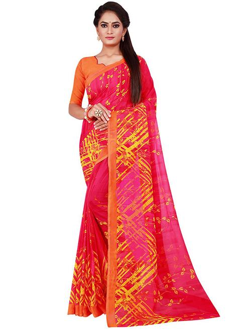 abstract printed saree with blouse - 18485074 - Very Small Image - 1