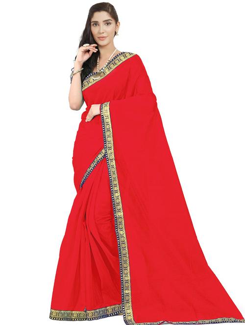 lace detailed solid saree with blouse - 18485788 - Very Small Image - 1