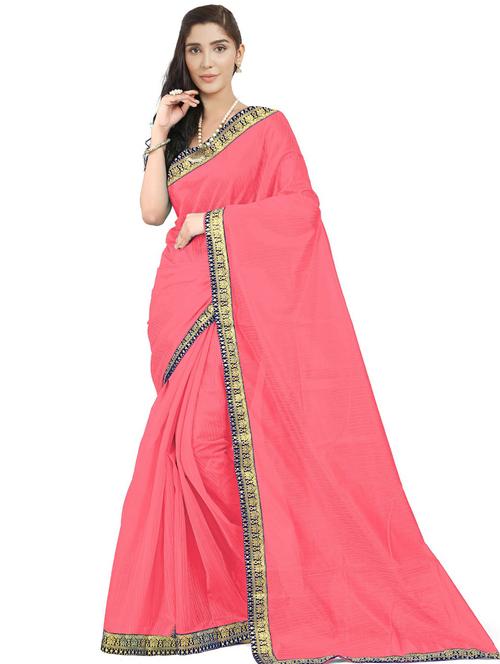 lace detailed solid saree with blouse - 18485845 - Very Small Image - 1