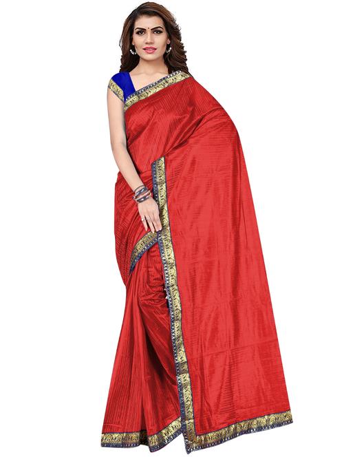 lace detailed solid saree with blouse - 18485862 - Very Small Image - 1