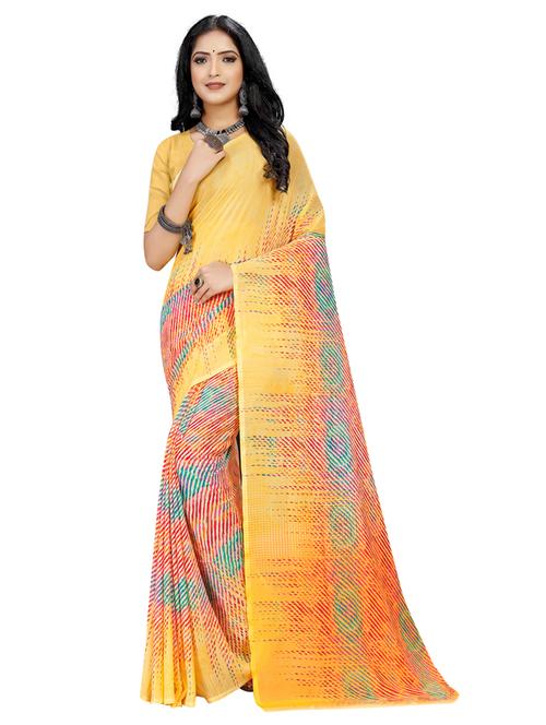 leheriya printed saree with blouse - 18487664 - Very Small Image - 1