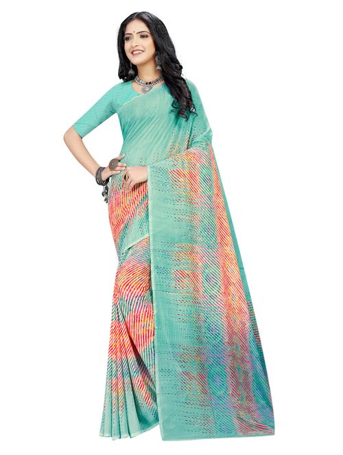 leheriya printed saree with blouse - 18487667 - Very Small Image - 1