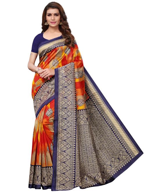 contrast pallu woven saree with blouse - 18487690 - Very Small Image - 1