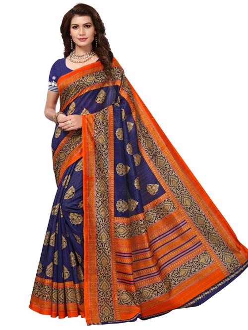 ethnic motif woven saree with blouse - 18487730 - Very Small Image - 1