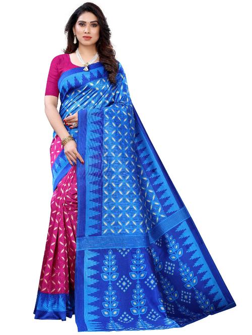 half and half printed saree - 18487770 - Very Small Image - 1