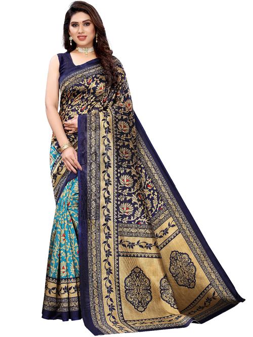 floral ethnic motif woven saree with blouse - 18487912 - Very Small Image - 1