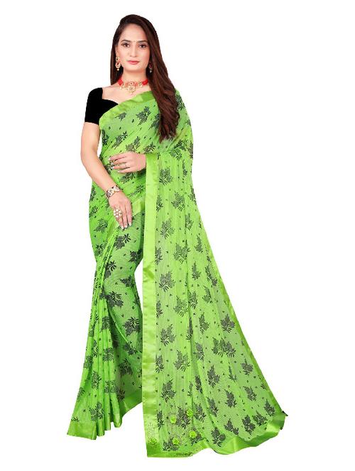 printed floral saree with blouse - 18488275 - Very Small Image - 1