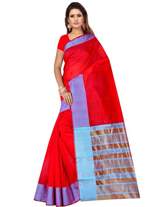 solid plain bordered saree - 18488284 - Very Small Image - 1