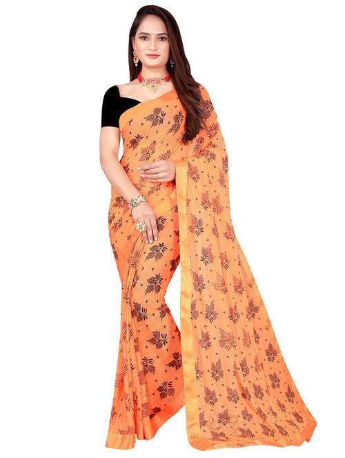 floral printed saree with blouse - 18488533 - Very Small Image - 1