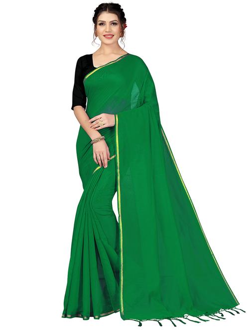 tassels detailed solid saree with blouse - 18488624 - Very Small Image - 1