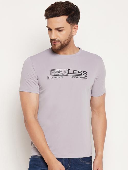 taupe chest print t-shirt - 18488640 - Very Small Image - 1